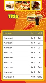 Digital Menu Board - FastFood - 10 Items in Orange color