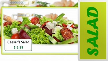 Digital Menu Board - Salad - 2 Items in Green color
