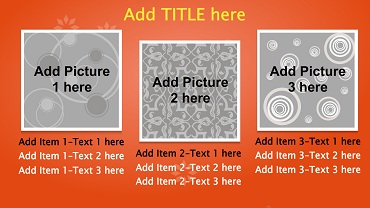3 Products / Services with Image in Orange color
