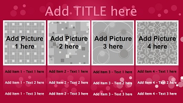 4 Products / Services with Image in Pink color