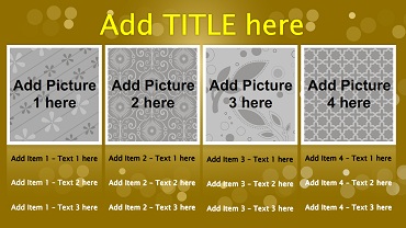 4 Products / Services with Image in Yellow color